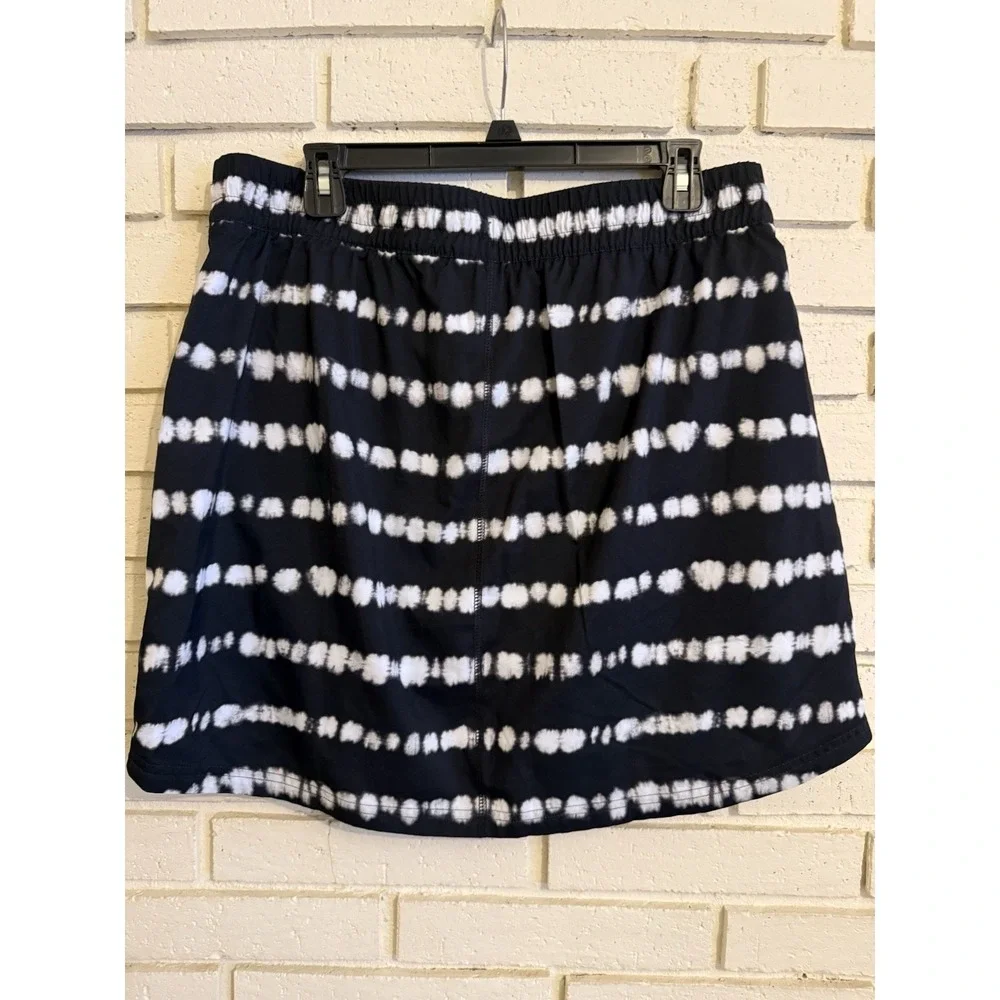 T by Talbots Skort Womens Large Black & White Athleisure Skirt Golf Tennis Beach